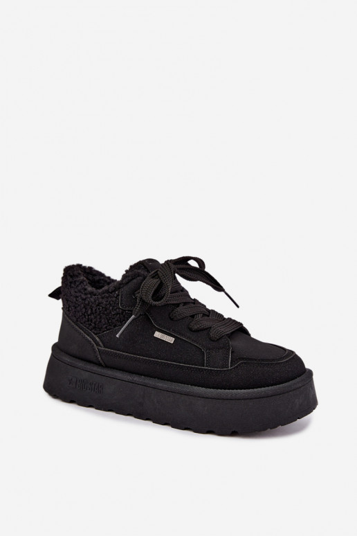 Stivali da neve da donna con piattaforma e pelliccia Big Star SS274104 in nero