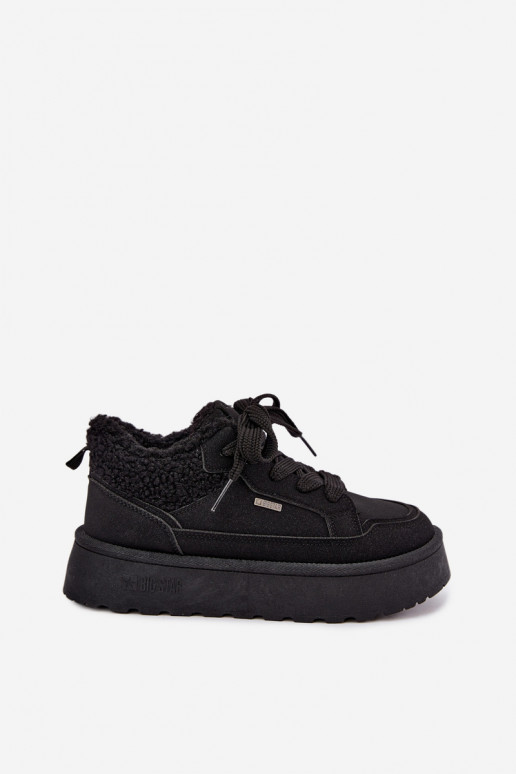 Stivali da neve da donna con piattaforma e pelliccia Big Star SS274104 in nero