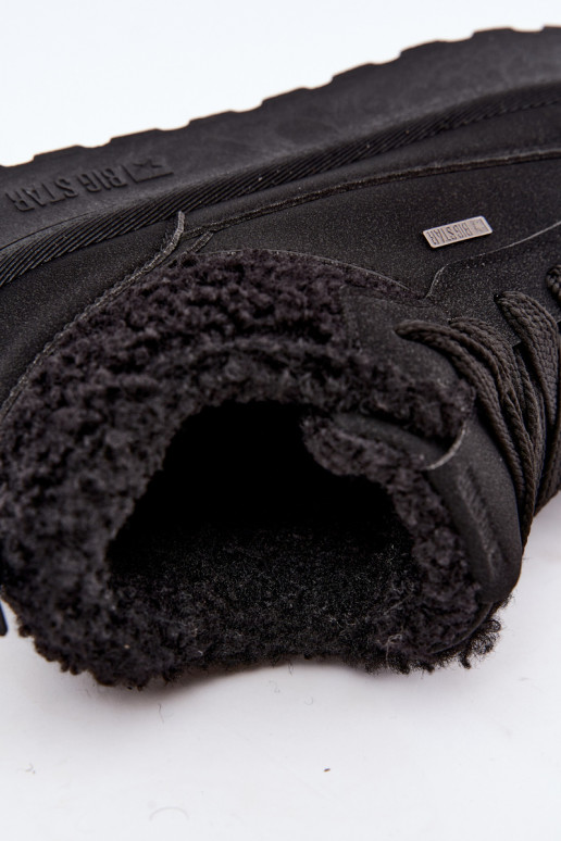 Stivali da neve da donna con piattaforma e pelliccia Big Star SS274104 in nero
