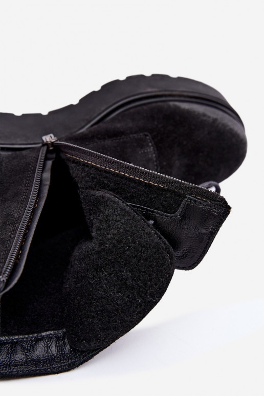 Stivaletti neri da donna con plateau Zazoo 60499