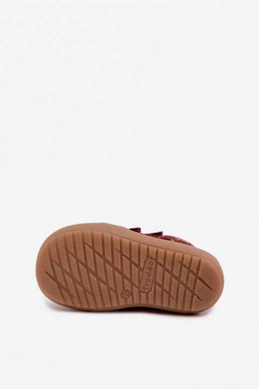 Stivali in suede per bambini con cuori Froddo G2110138-28 color borgogna