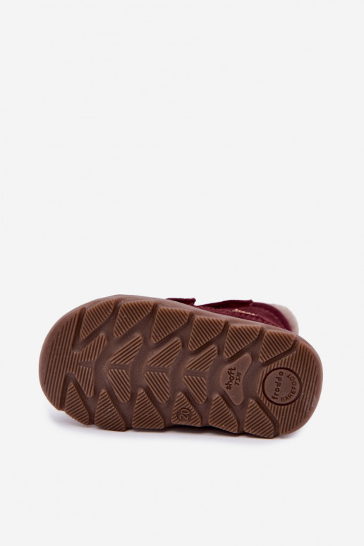 Stivali da neve in suede per bambini Barefoot Froddo G2110151-4 color borgogna