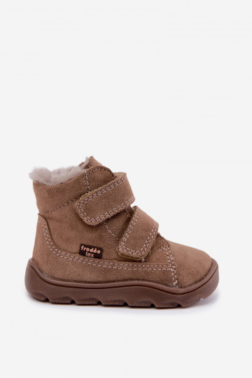 Stivali da neve in suede per bambini Barefoot Froddo G2110151-8 color sabbia 2