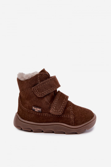 Stivali da neve in suede per bambini Barefoot Froddo G2110151-13 color cioccolato 2