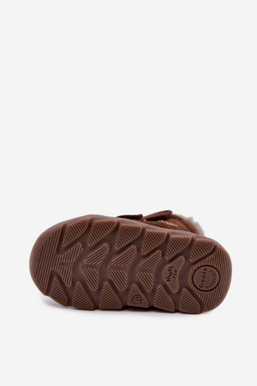 Stivali da neve in suede per bambini Barefoot Froddo G2110151-13 color cioccolato
