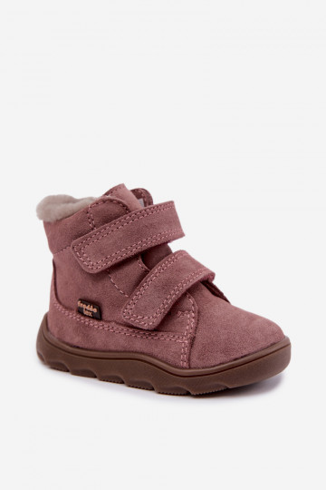 Stivali da neve in suede per bambini Barefoot Froddo G2110151 rosa