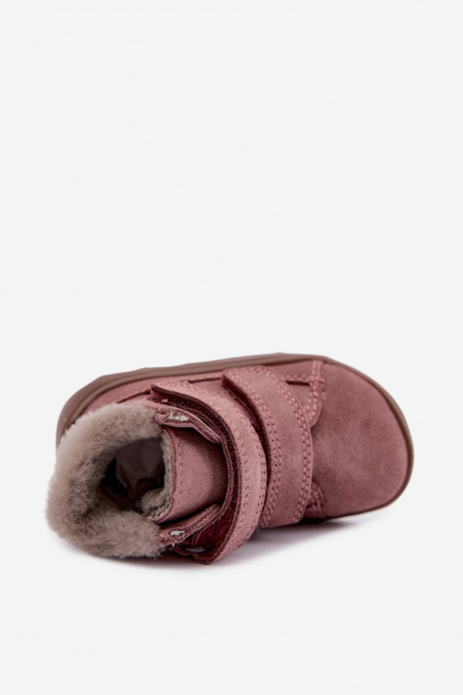 Stivali da neve in suede per bambini Barefoot Froddo G2110151 rosa