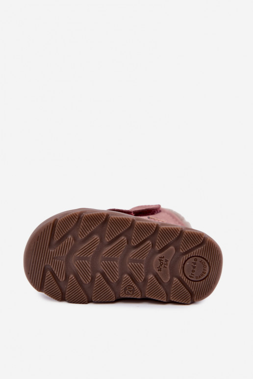 Stivali da neve in suede per bambini Barefoot Froddo G2110151 rosa