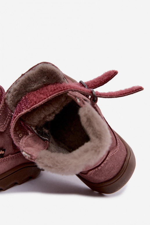 Stivali da neve in suede per bambini Barefoot Froddo G2110151 rosa