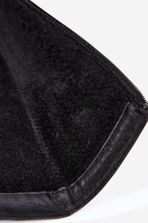 Stivali in pelle da donna al ginocchio con tacco largo isolati Zazoo 70163 cioccolato