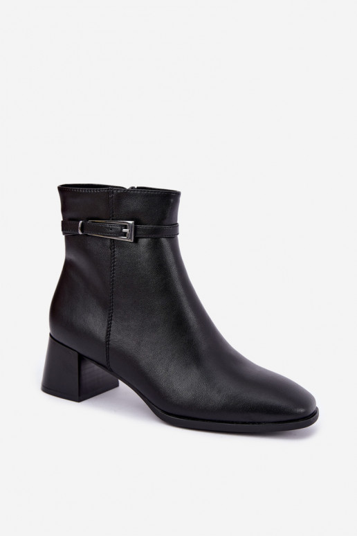Stivaletti in pelle isolati per donne con fibbie Sergio Leone BT-34 nere