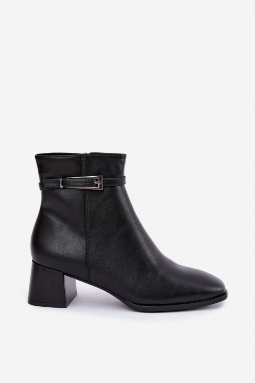 Stivaletti in pelle isolati per donne con fibbie Sergio Leone BT-34 nere