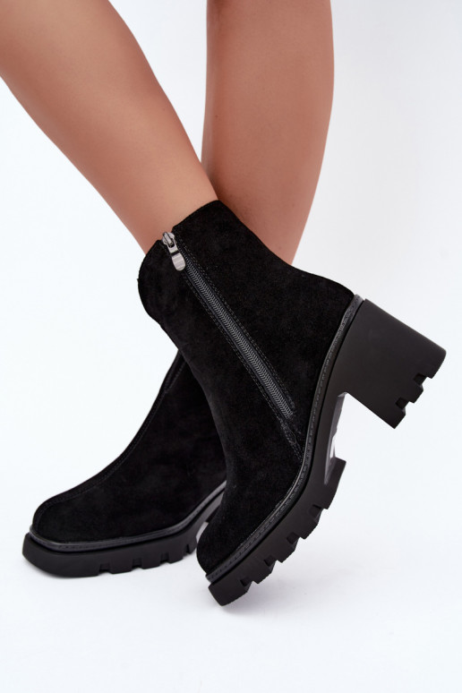 Scarpe isolate in ecopelle scamosciata con tacco T.Sokolski SH Z26-428 nero