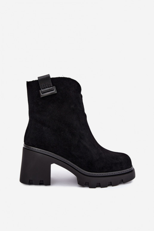Scarpe isolate in ecopelle scamosciata con tacco T.Sokolski SH Z26-428 nero