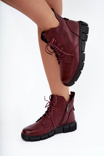 Stivaletti isolati in ecopelle color bordeaux Girelisse