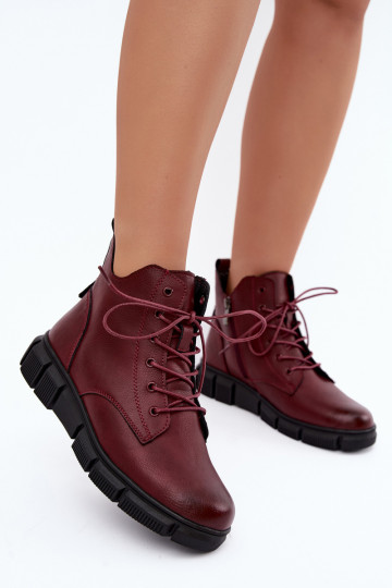 Stivaletti isolati in ecopelle color bordeaux Girelisse 2