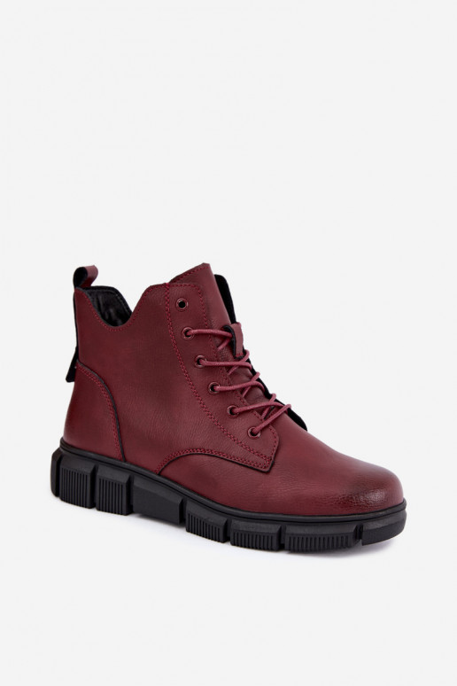 Stivaletti isolati in ecopelle color bordeaux Girelisse