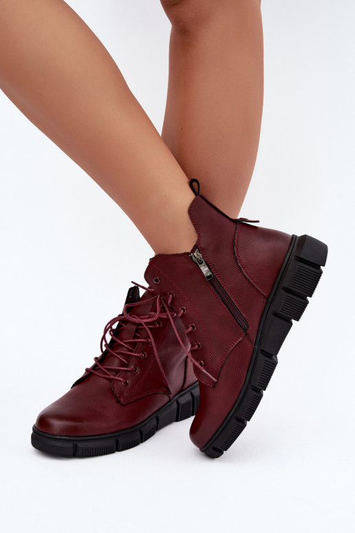 Stivaletti isolati in ecopelle color bordeaux Girelisse