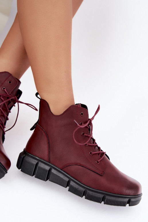 Stivaletti isolati in ecopelle color bordeaux Girelisse