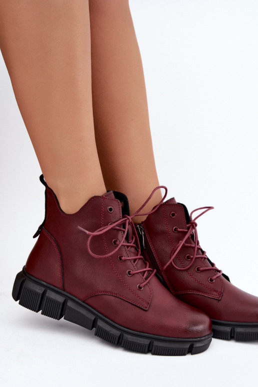 Stivaletti isolati in ecopelle color bordeaux Girelisse