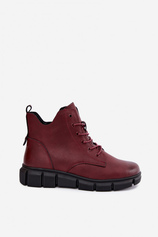 Stivaletti isolati in ecopelle color bordeaux Girelisse
