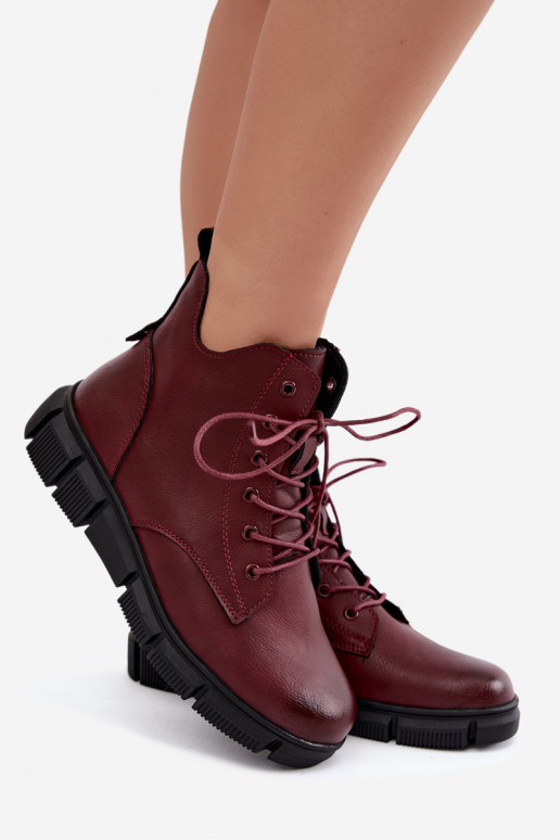 Stivaletti isolati in ecopelle color bordeaux Girelisse