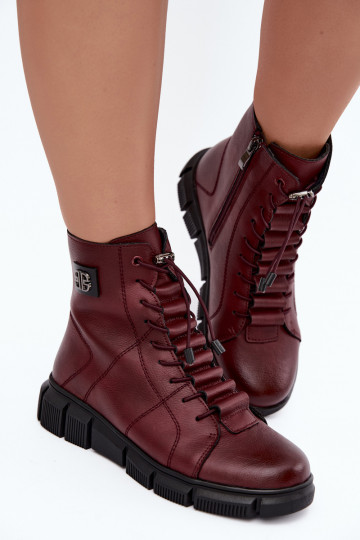 Stivaletti isolati da donna in ecopelle color bordeaux Savelia 2