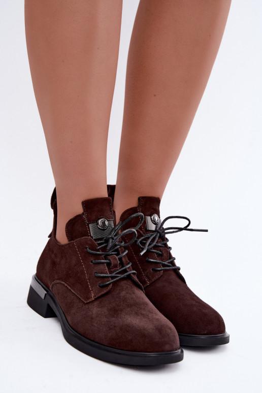 Stivaletti in suede sintetico Vinceza 89151 color cioccolato