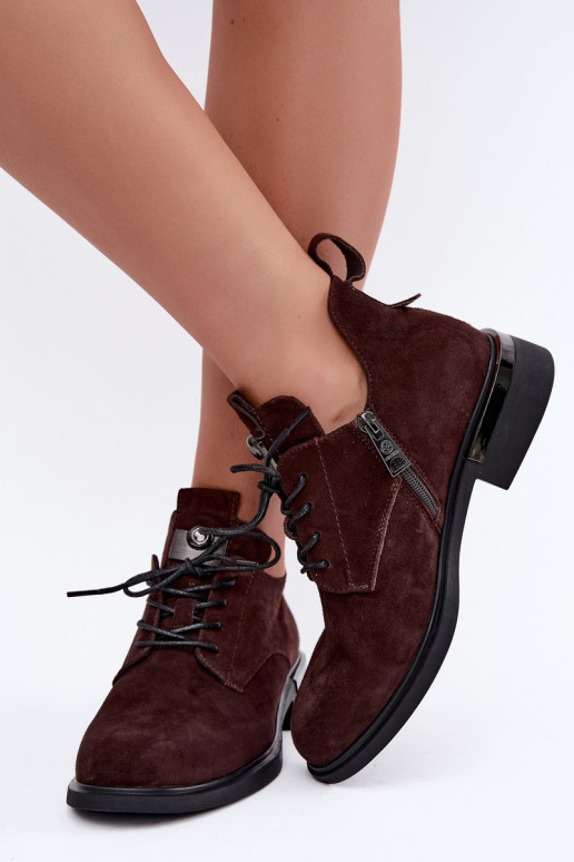 Stivaletti in suede sintetico Vinceza 89151 color cioccolato