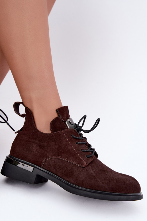 Stivaletti in suede sintetico Vinceza 89151 color cioccolato