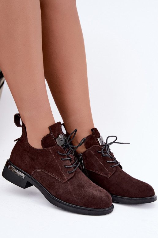 Stivaletti in suede sintetico Vinceza 89151 color cioccolato