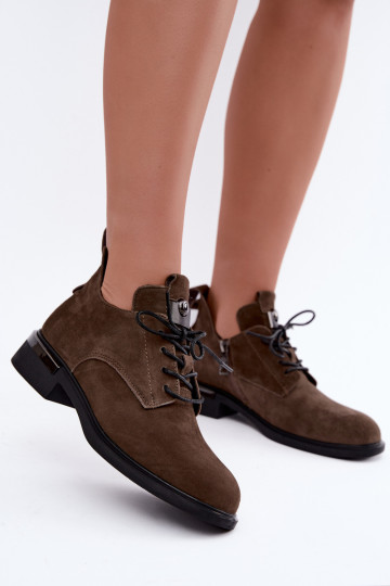 Stivaletti in suede sintetico Vinceza 89151 color khaki