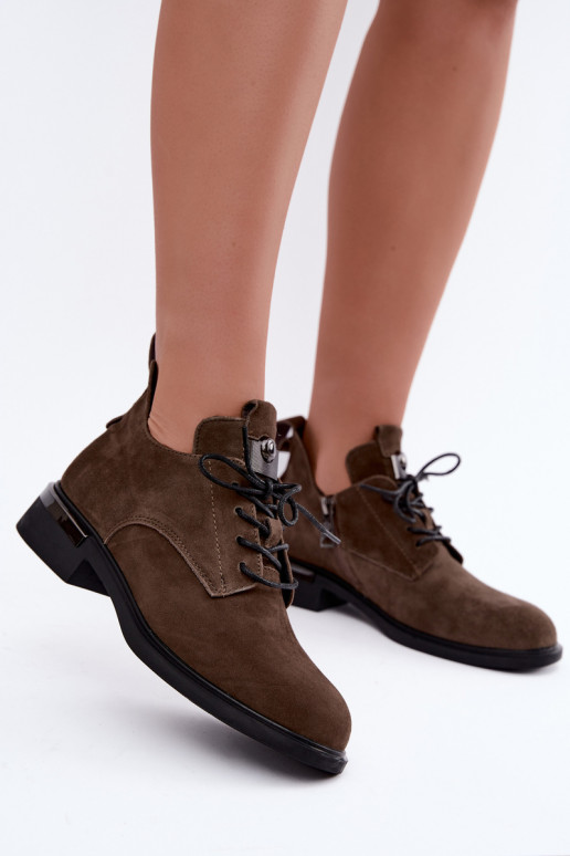 Stivaletti in suede sintetico Vinceza 89151 color khaki
