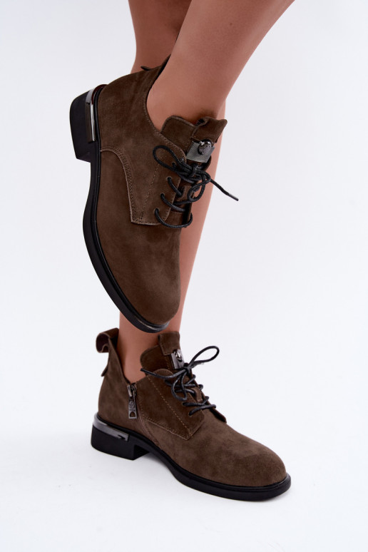 Stivaletti in suede sintetico Vinceza 89151 color khaki
