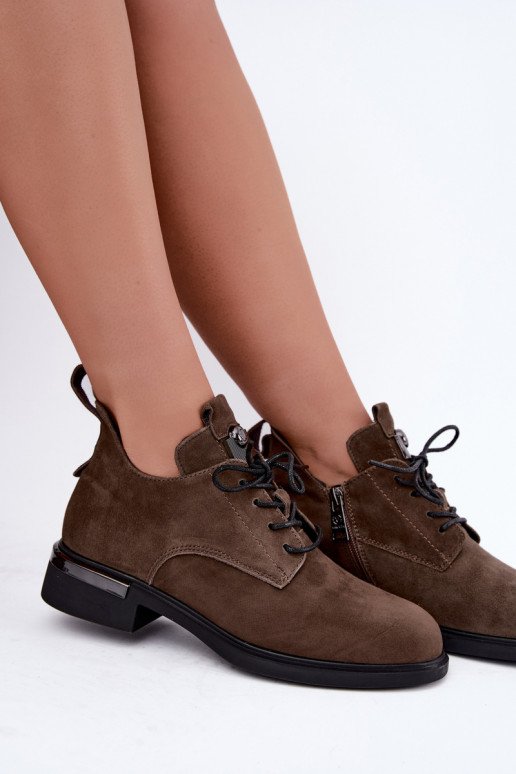 Stivaletti in suede sintetico Vinceza 89151 color khaki