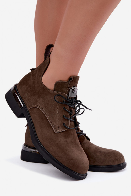 Stivaletti in suede sintetico Vinceza 89151 color khaki