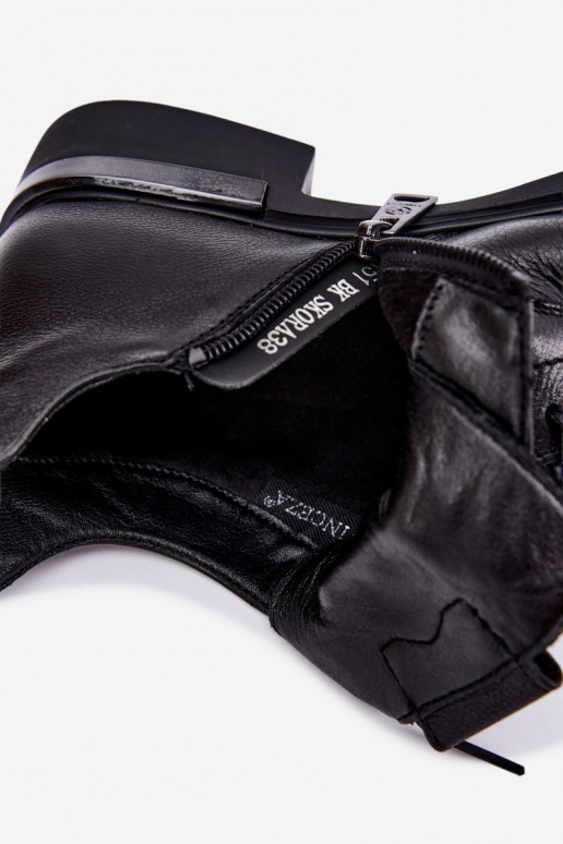 Stivaletti in pelle Vinceza 89151 color nero
