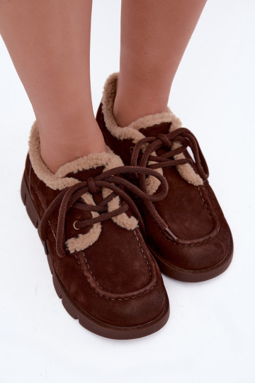 Stivali bassi in suede sintetico per la neve Vinceza 67022 color cioccolato 2