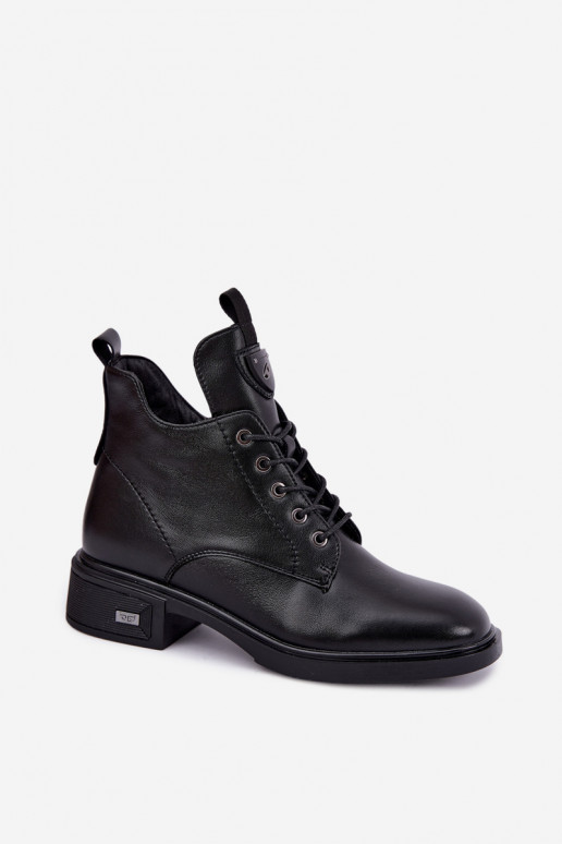 Stivaletti in pelle con ornamenti Vinceza 133145 color nero