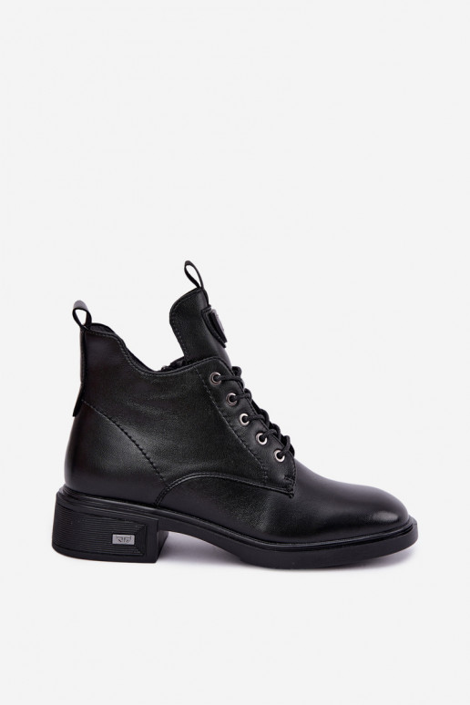 Stivaletti in pelle con ornamenti Vinceza 133145 color nero