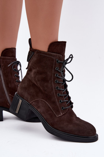 Stivaletti isolati in suede sintetico Vinceza Czekolado