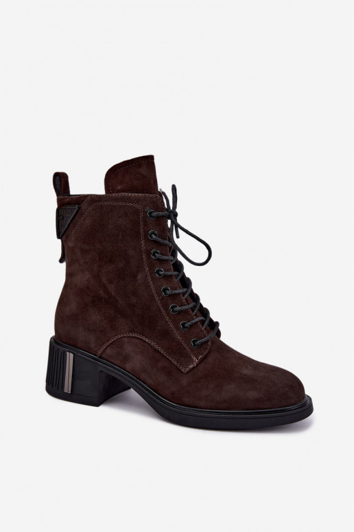 Stivaletti isolati in suede sintetico Vinceza Czekolado