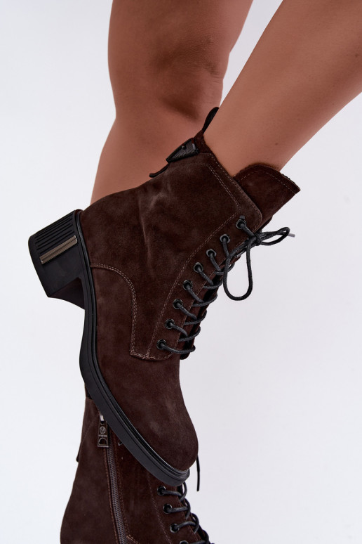 Stivaletti isolati in suede sintetico Vinceza Czekolado
