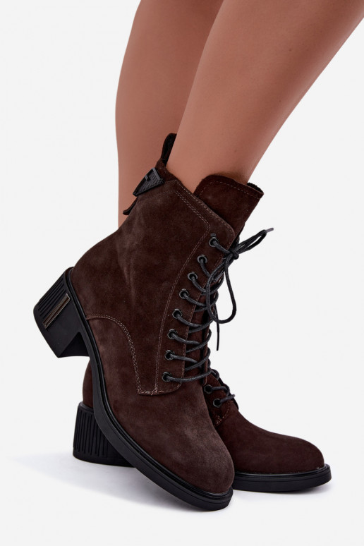 Stivaletti isolati in suede sintetico Vinceza Czekolado