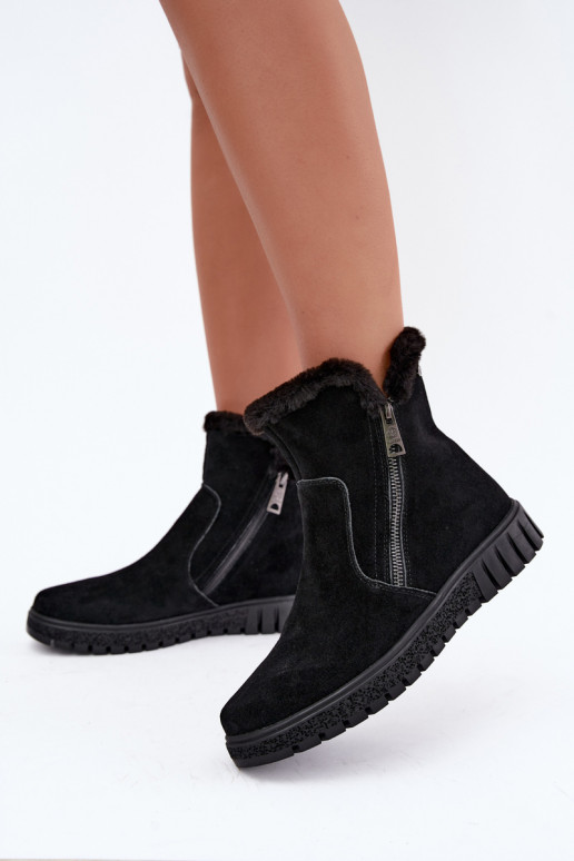 Stivali in suede sintetico con pelliccia Vinceza neri