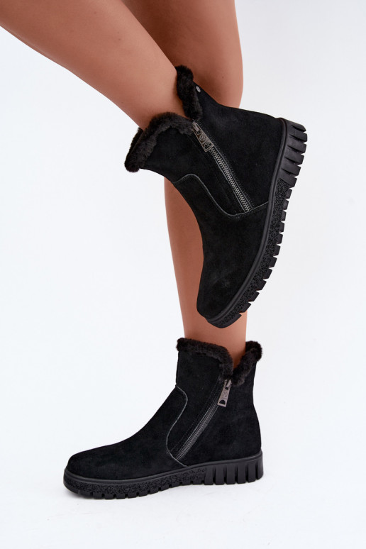 Stivali in suede sintetico con pelliccia Vinceza neri