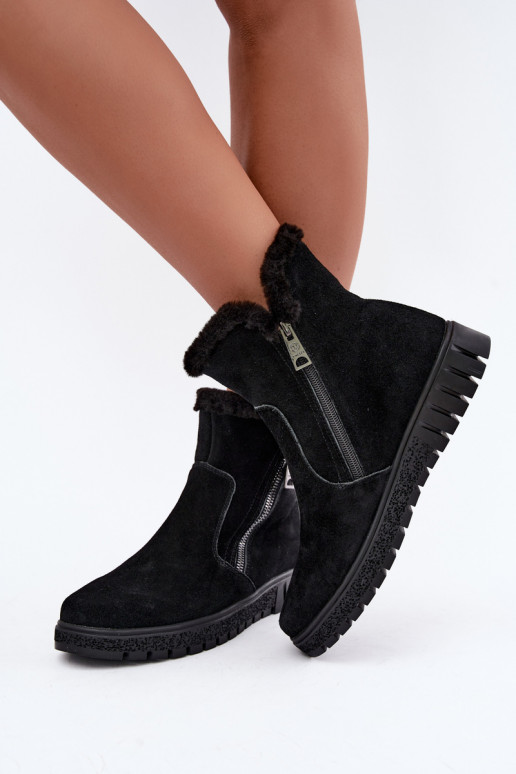 Stivali in suede sintetico con pelliccia Vinceza neri