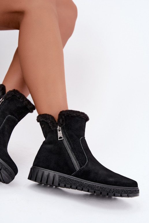 Stivali in suede sintetico con pelliccia Vinceza neri