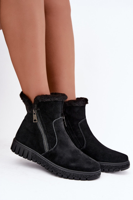 Stivali in suede sintetico con pelliccia Vinceza neri