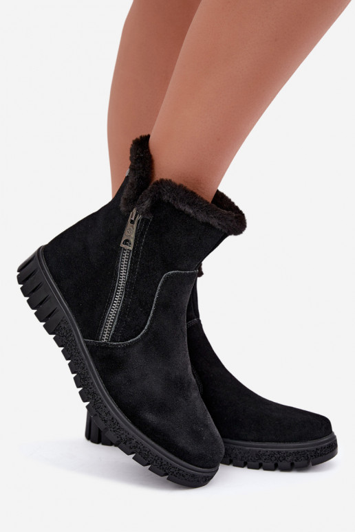 Stivali in suede sintetico con pelliccia Vinceza neri